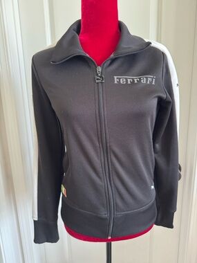 Puma limited edition Ferrari Black Bomber Jacket with White Sleeve Panels